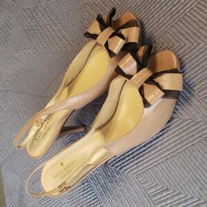 kate spade size 10 tan and black heels